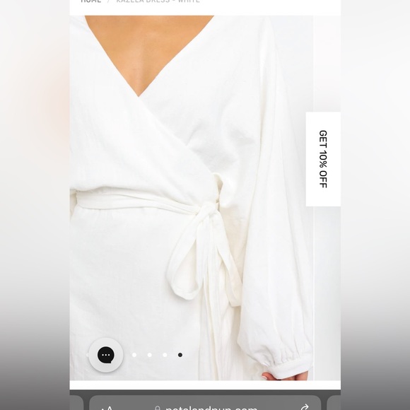 White long sleeve wrap dress - Picture 4 of 4